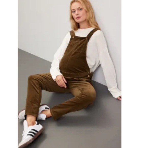 COPY - HATCH maternity overalls - Selma Cords - Brown - Picture 3 of 6